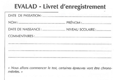Emprunter EVALAD - Livret d'enregistrement. Pack de 10 livrets livre