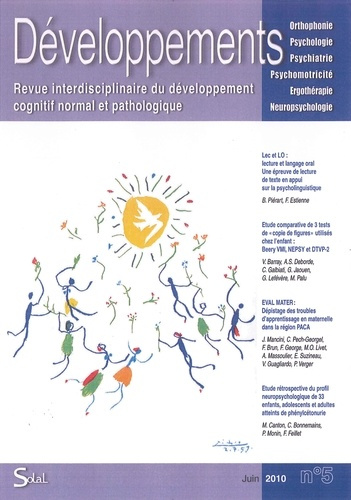 Emprunter Revue interdisciplinaire du développement cognitif normal et pathologique 21010/1 - No 1. Année acad livre