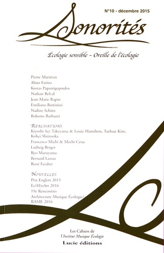 Emprunter Sonorités N° 10, décembre 2015 : Ecologie sensible : oreille de l´écologie livre