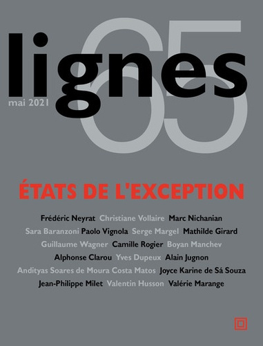 Emprunter Lignes N° 65, mai 2021 : Etats de l'exception livre