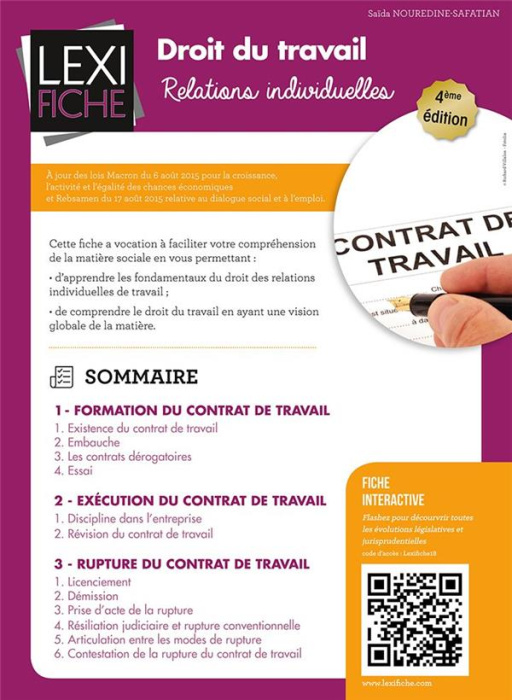 Emprunter Droit du travail. Relations individuelles, 4e édition livre