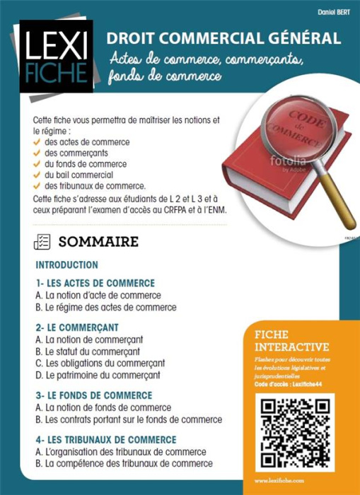 Emprunter Droit commercial général. Actes de commerce, commerçants, fonds de commerce livre