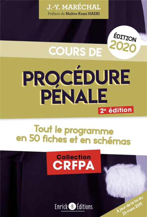 Emprunter Cours de procédure pénale. Tout le programme en 50 fiches et en schémas, Edition 2020 livre