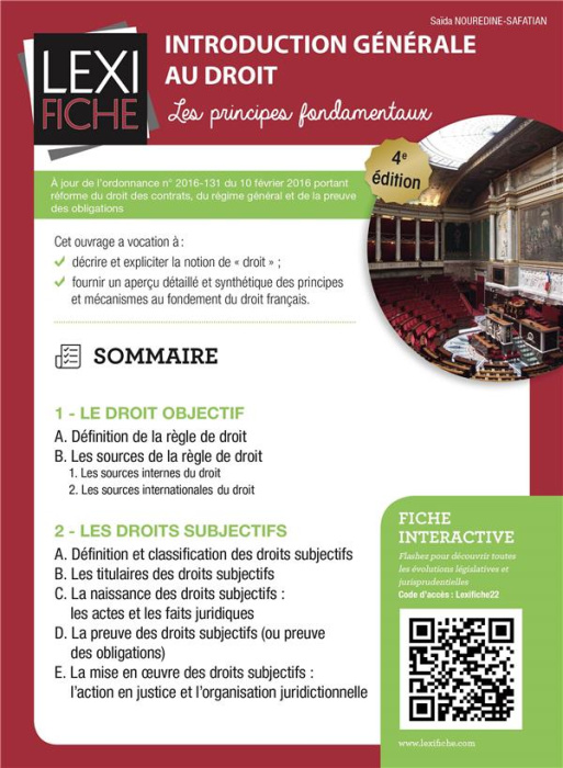 Emprunter Introduction générale au droit. Les principes fondamentaux, 4e édition livre