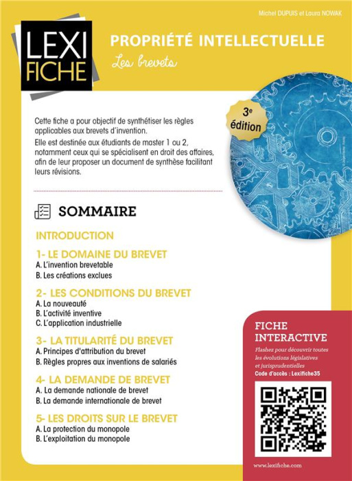 Emprunter Propriété intellectuelle. Les brevets, 3e édition livre