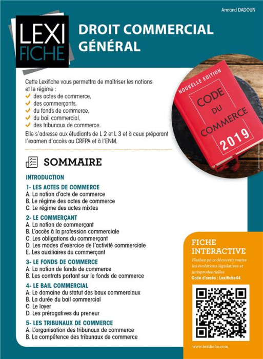 Emprunter Droit commercial général. Actes de commerce, commerçants, fonds de commerce livre