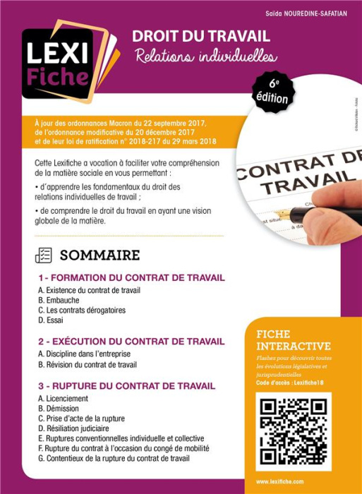 Emprunter Droit du travail, relations individuelles . 6e édition livre