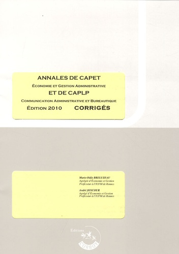 Emprunter ANNALES DE CAPET ET DE CAPLP OPTION CAB CORRIGE. PREPARATIONAUX PROFESSORATS. PO livre