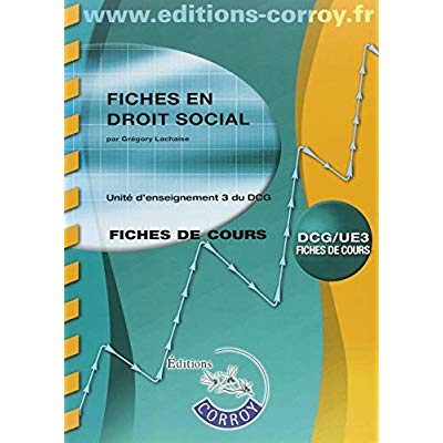 Emprunter FICHES EN DROIT SOCIAL - UE 3 DU DCG livre
