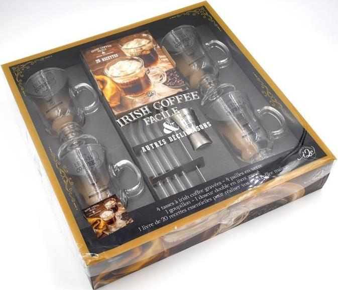 Emprunter Irish coffee facile & autres déclinaisons. Coffret avec 4 tasses, 4 pailles en verre, 1 goupillon, 1 livre