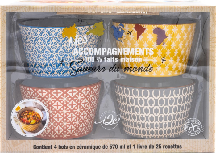 Emprunter Mes accompagnements - Saveurs du monde - 100 % faits maison. Coffret avec 4 bols en céramique livre