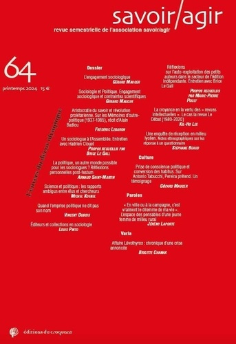 Emprunter Savoir/Agir N° 64, printemps 2024 : L'envers du décor olympique livre