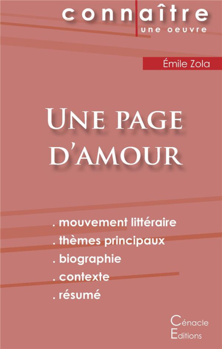 Emprunter Une page d'amour. Fiche de lecture livre