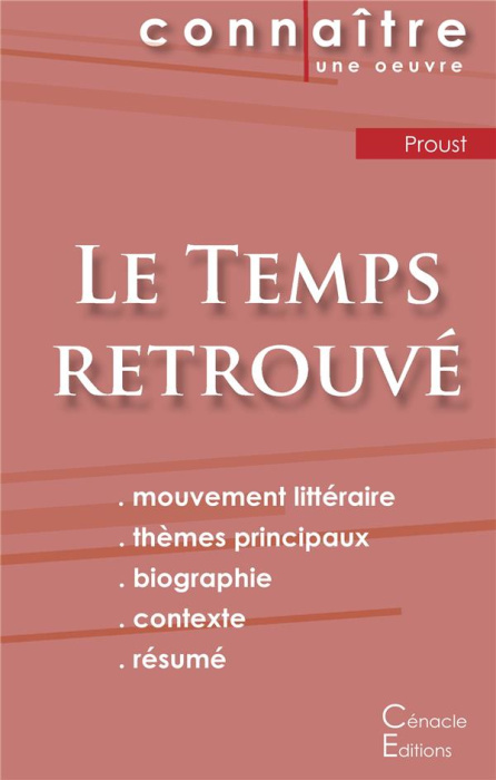 Emprunter Le temps retrouvé. Fiche de lecture livre