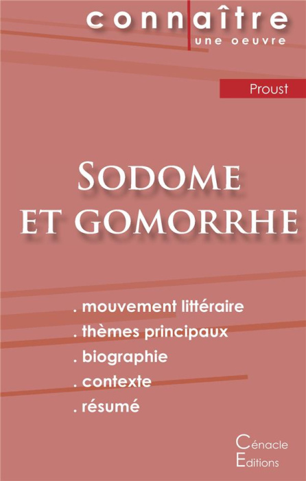 Emprunter Sodome et Gomorrhe. Fiche de lecture livre