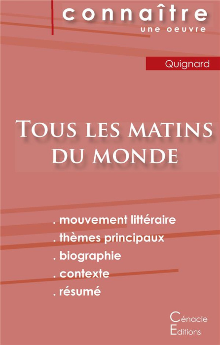 Emprunter Tous les matins du monde. Fiche de lecture livre