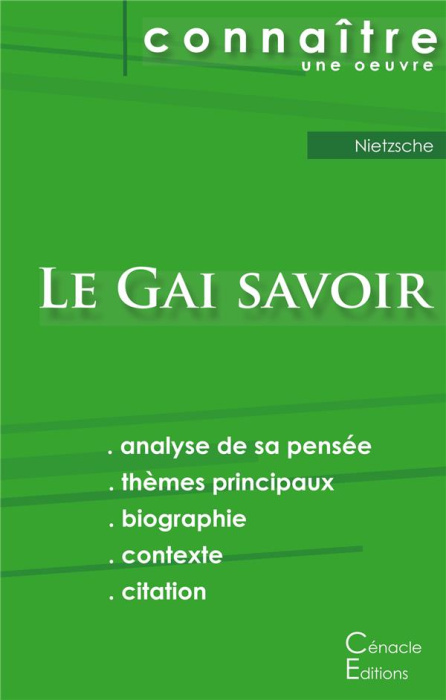 Emprunter Le gai savoir. Fiche de lecture livre