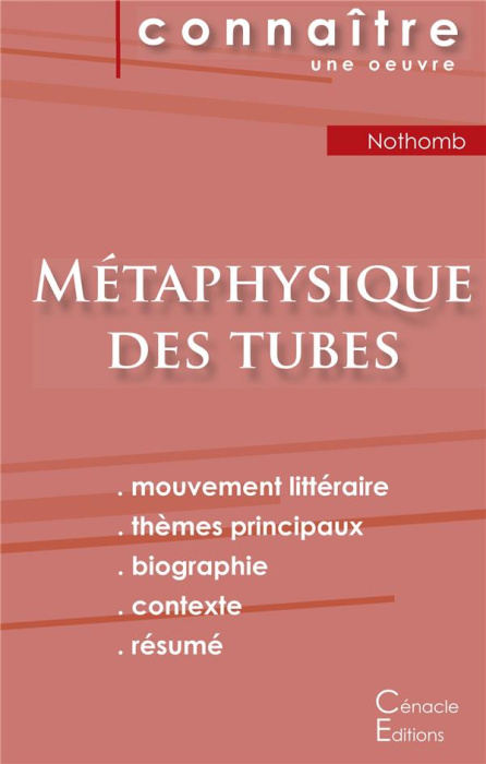 Emprunter Métaphysique des tubes. Fiche de lecture livre