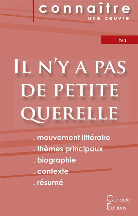 Emprunter Il n'y a pas de petite querelle. Fiche de lecture livre