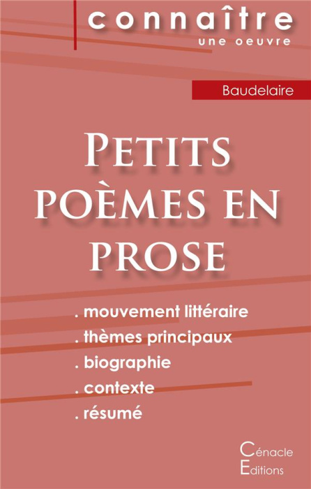 Emprunter Petits poèmes en prose. Fiche de lecture livre