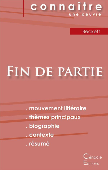 Emprunter Fin de partie. Fiche de lecture livre