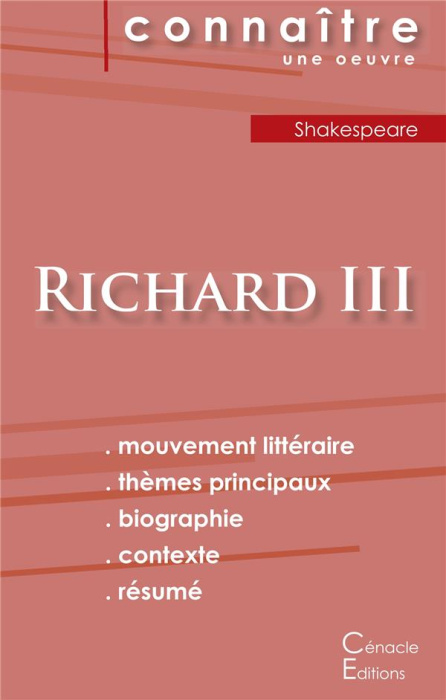Emprunter Richard III. Fiche de lecture livre