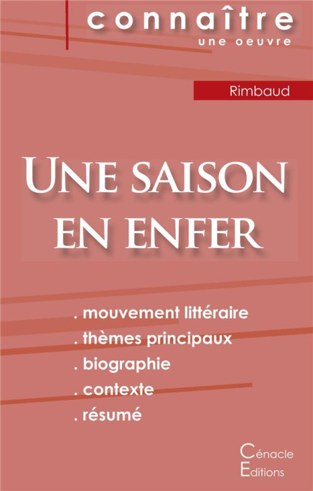 Emprunter Une saison en enfer. Fiche de lecture livre