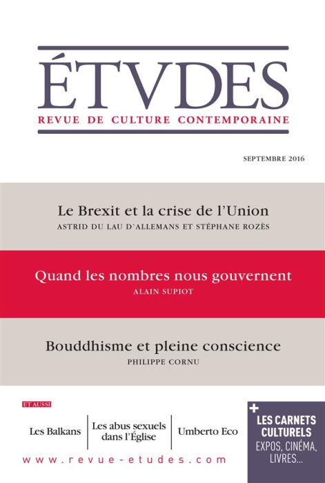 Emprunter Etudes N° 4230, septembre 2016 : Le Brexit et la crise de l'Union livre