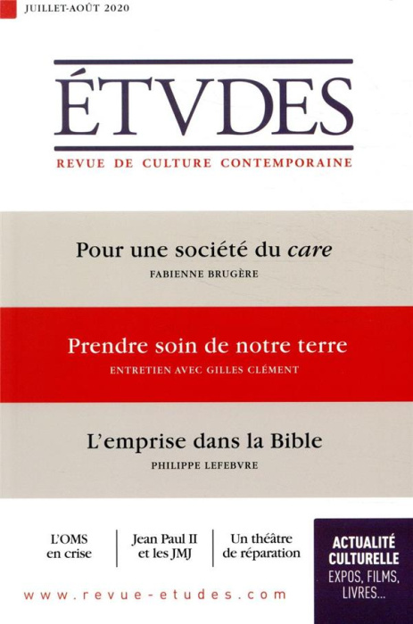 Emprunter Etudes N° 4273, juillet-août 2020 : Pour uen société du care ; Prendre soin de notre terre ; L'empri livre