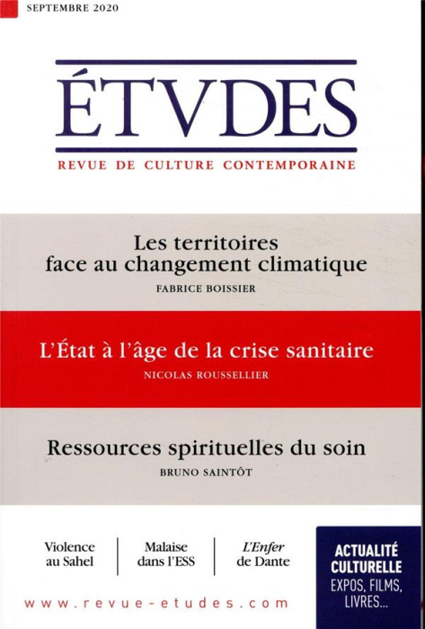 Emprunter Etudes N° 4274, septembre 2020 : Les territoires face au changement climatique ; L'Etat à l'âge de l livre