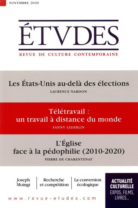 Emprunter Etudes N° 4276, novembre 2020 : Les Etats-Unis au-delà des élections ; Télétravail : un travail à di livre