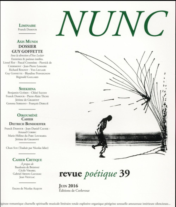 Emprunter Nunc N° 39, juin 2016 : Dossier Guy Goffette livre