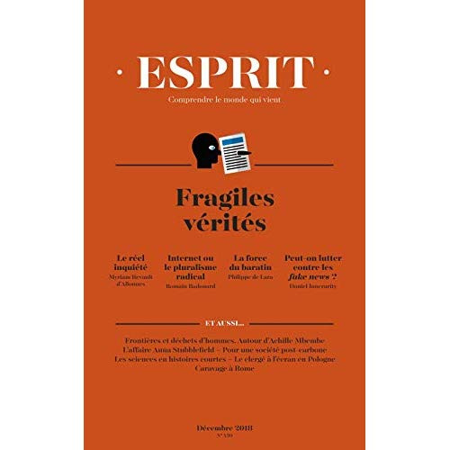 Emprunter Esprit N° 450, décembre 2018 : Fragiles vérités livre