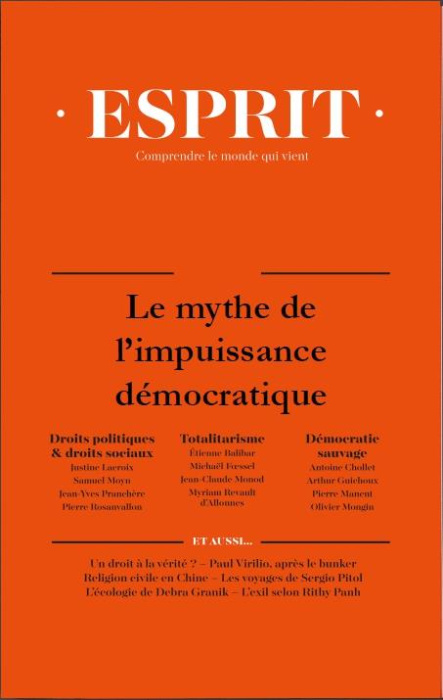 Emprunter Esprit N° 468, octobre 2020 : Le mythe de l'impuissance démocratique livre