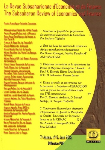 Emprunter La Revue Subsaharienne d'Economie et de Finance N°5 livre