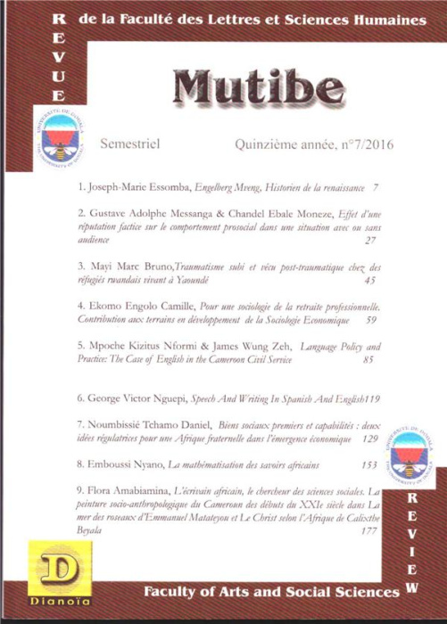 Emprunter Mutibe. 72016 Semestriel Quinzième année n°7/2016 livre
