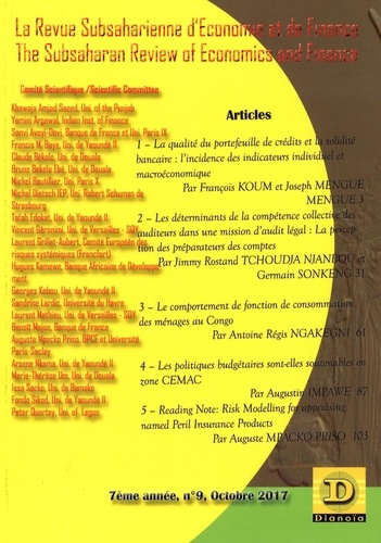 Emprunter La Revue Subsaharienne d'Economie et de Finance N° 9, octobre 2017 livre