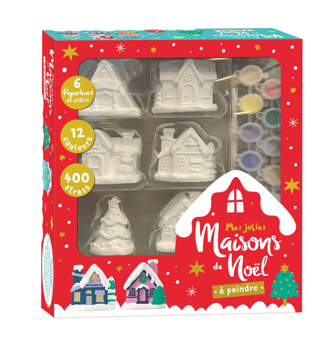 Emprunter Mes jolies maisons de Noël à peindre. Coffret avec 6 figurines en plâtre, 10 cartes de Noël à colori livre