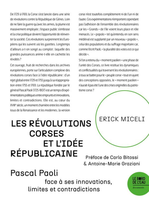 Emprunter Les révolutions corses et l'idée républicaine. Pascal Paoli face à ses innovations, limites et contr livre