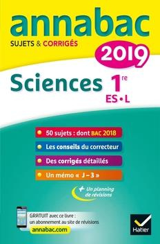Emprunter Sciences 1re ES, L. Sujets et corrigés, Edition 2019 livre