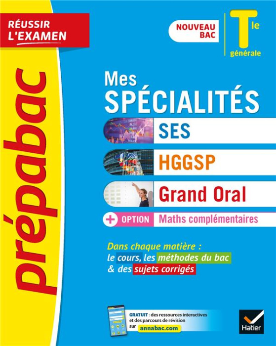 Emprunter Mes spécialités Tle. SES, HGGSP, Maths complémentaires, Grand oral, Edition 2020-2021 livre