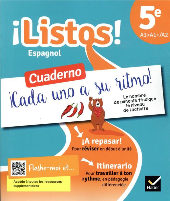 Emprunter Espagnol 5e A1>A1 /A2 ¡Listos! Cuaderno, Edition 2021 livre
