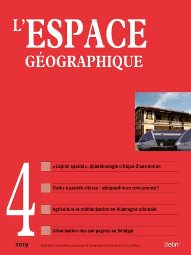 Emprunter L'espace géographique N° 4, 2019 livre