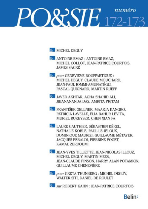 Emprunter Po&sie N° 172, 2e-3e trimestres 2020 livre