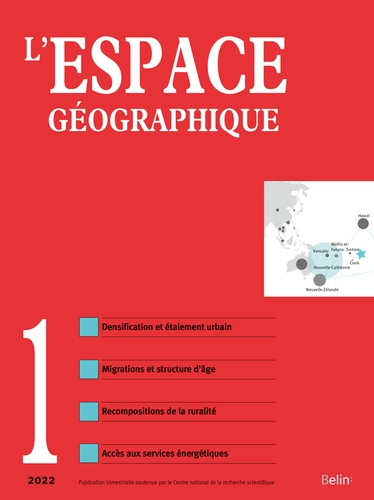 Emprunter L'espace géographique Tome 51 N° 1, janvier-mars 2022 livre