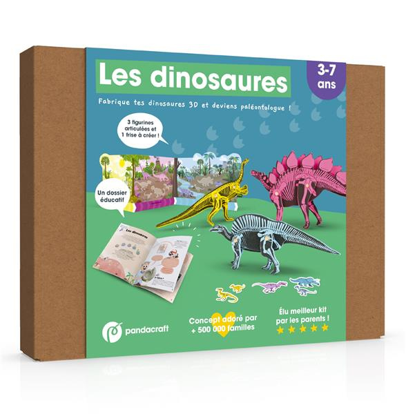 Emprunter LES DINOSAURES - KIT PANDACRAFT 3-7 ANS - FABRIQUE TES DINOSAURES 3D ET DEVIENS PALEONTOLOGUE livre