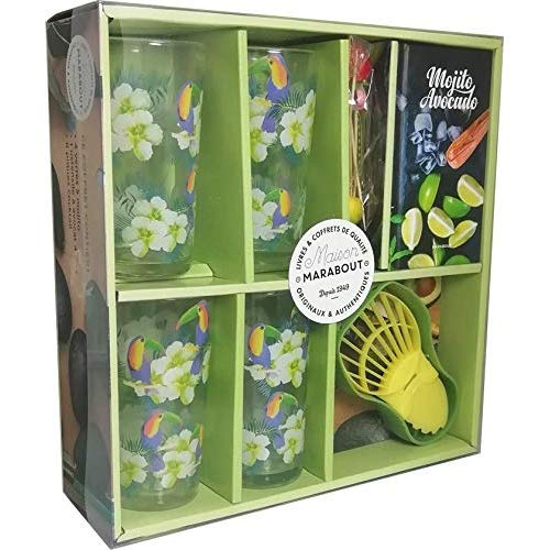 Emprunter Coffret Mojito avocado. Apéro party avec 4 verres à mojito, 1 ustensile à avocat, 8 piques à cocktai livre
