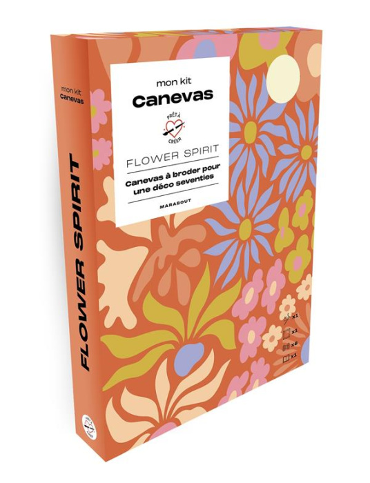 Emprunter Mon kit canevas Flower spirit. Avec 1 toile à canevas, 1 aiguille, 6 échevettes et 1 livret livre