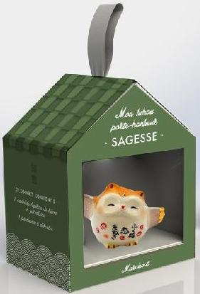 Emprunter Mon hibou porte-bonheur Sagesse. Coffret avec 1 figurine hibou en porcelaine et 1 parchemin livre