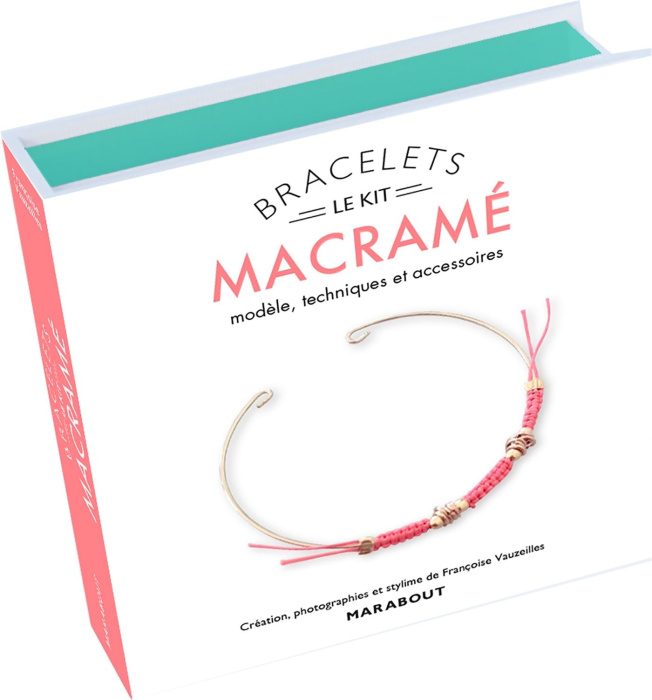 Emprunter Le kit bracelet macramé. Modèle & accessoires. Avec 6 perles à écraser, 10 petits anneaux dorés, 3 m livre
